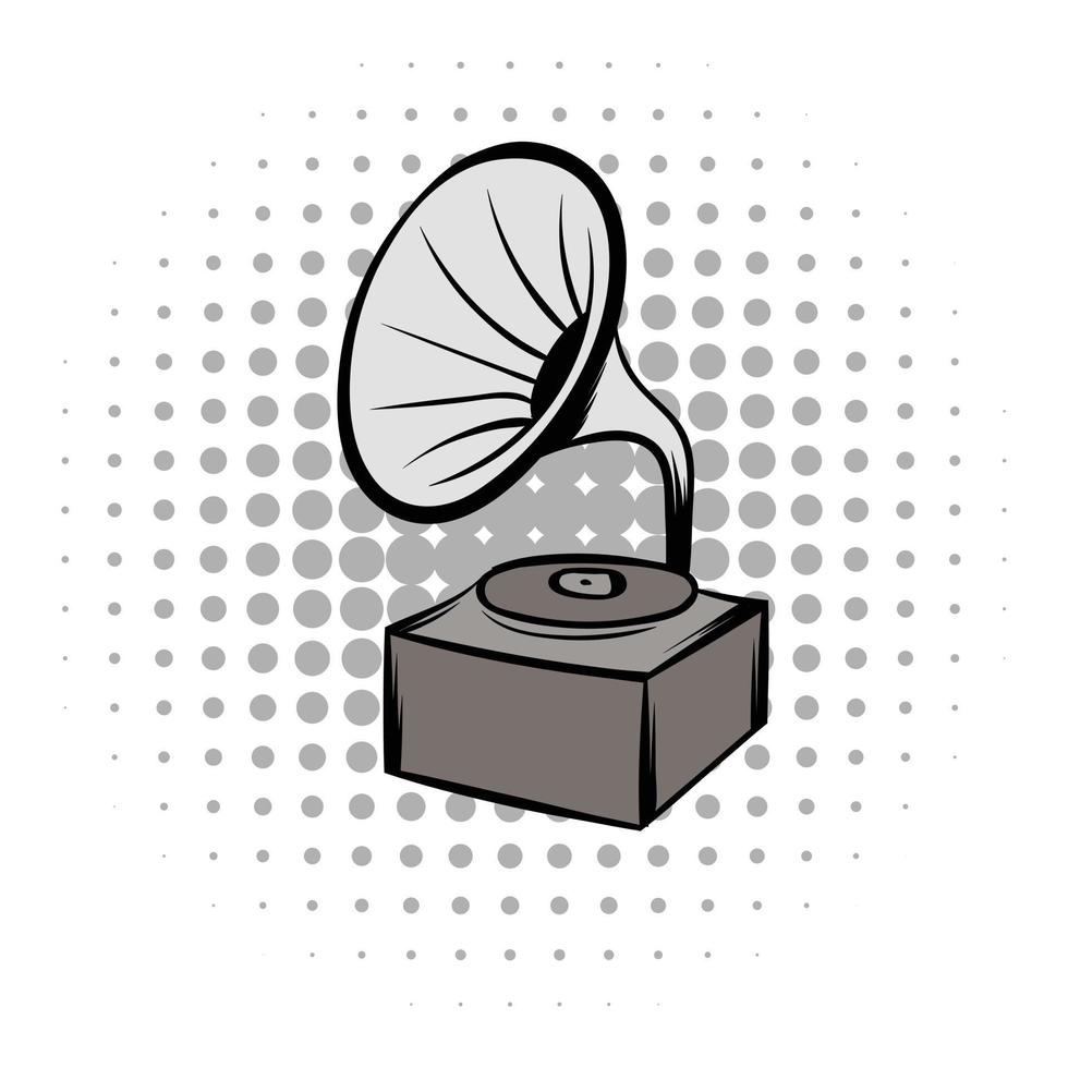 Phonograph grey comics icon vector