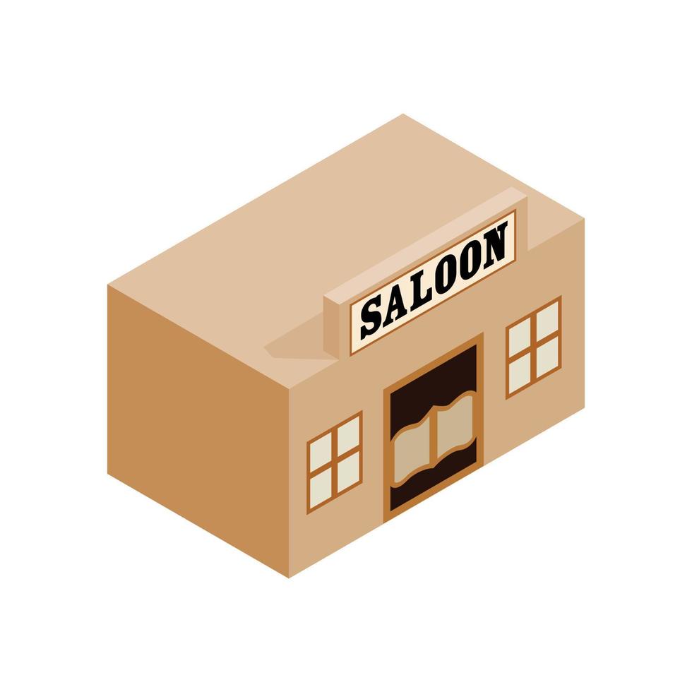 Western saloon isometric 3d icon vector