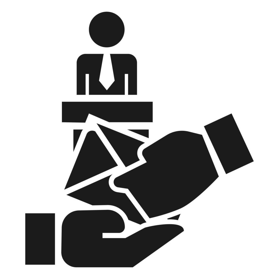 Bribery political candidate icon, simple style vector
