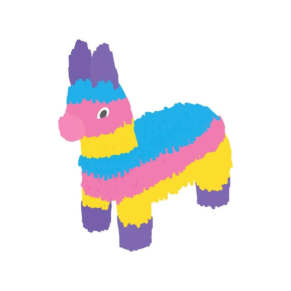 Colorful donkey icon, isometric 3d style vector