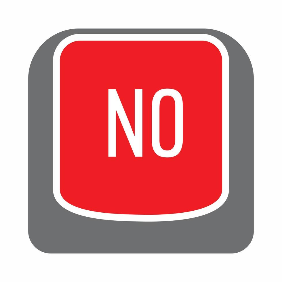 No red button icon, simple style vector