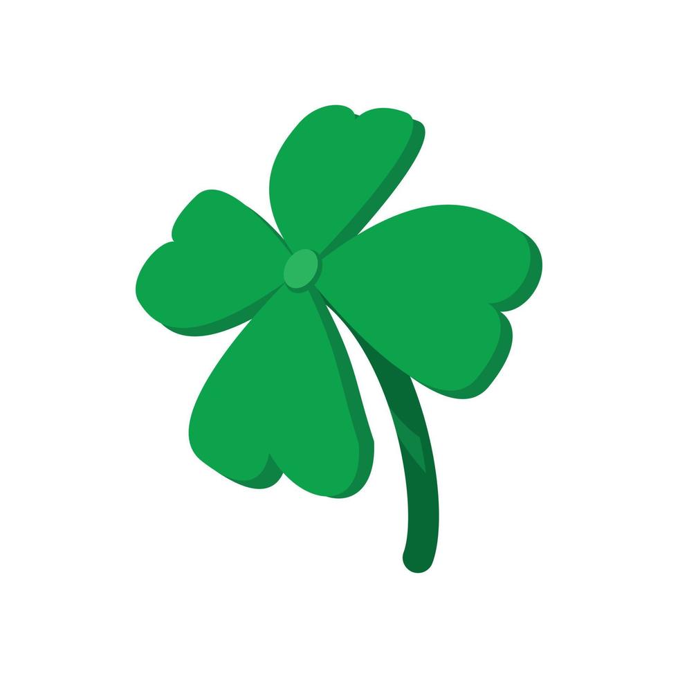 Four leaf clover cartoon icon vector