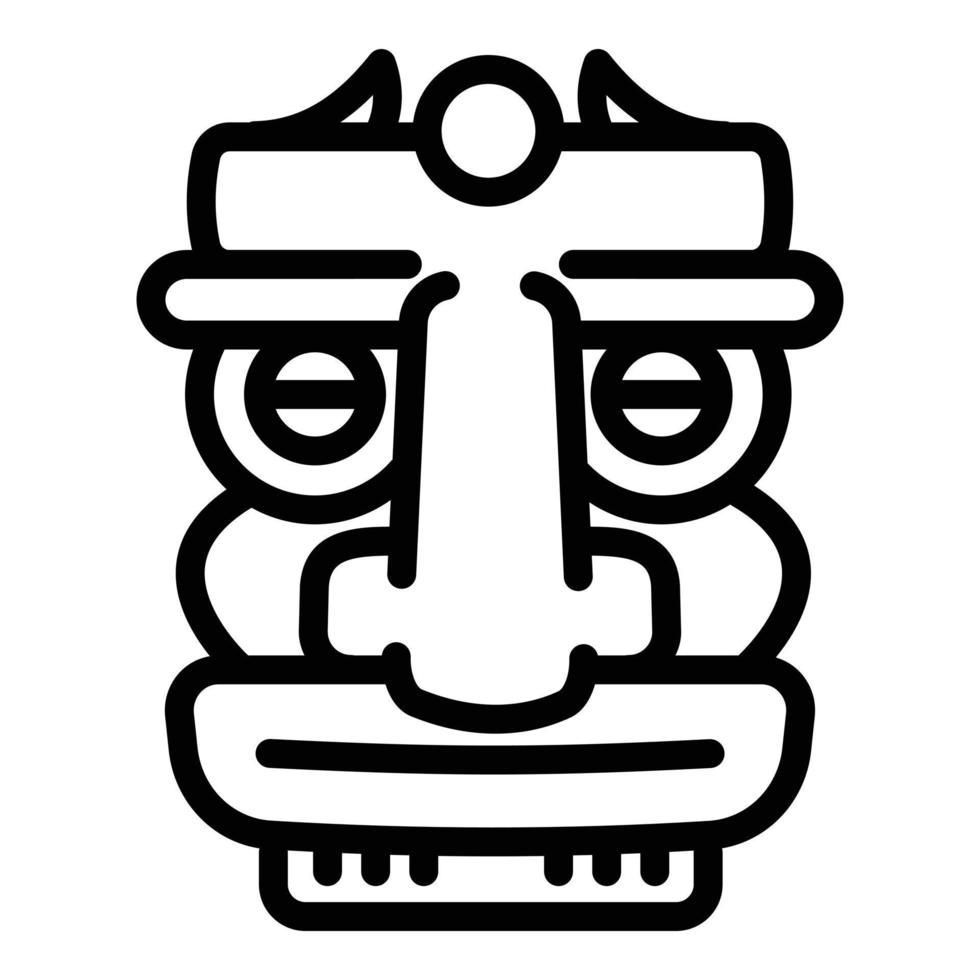 icono de ídolo facial, estilo de contorno vector