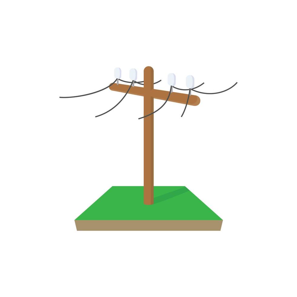 Power pole icon, cartoon style vector