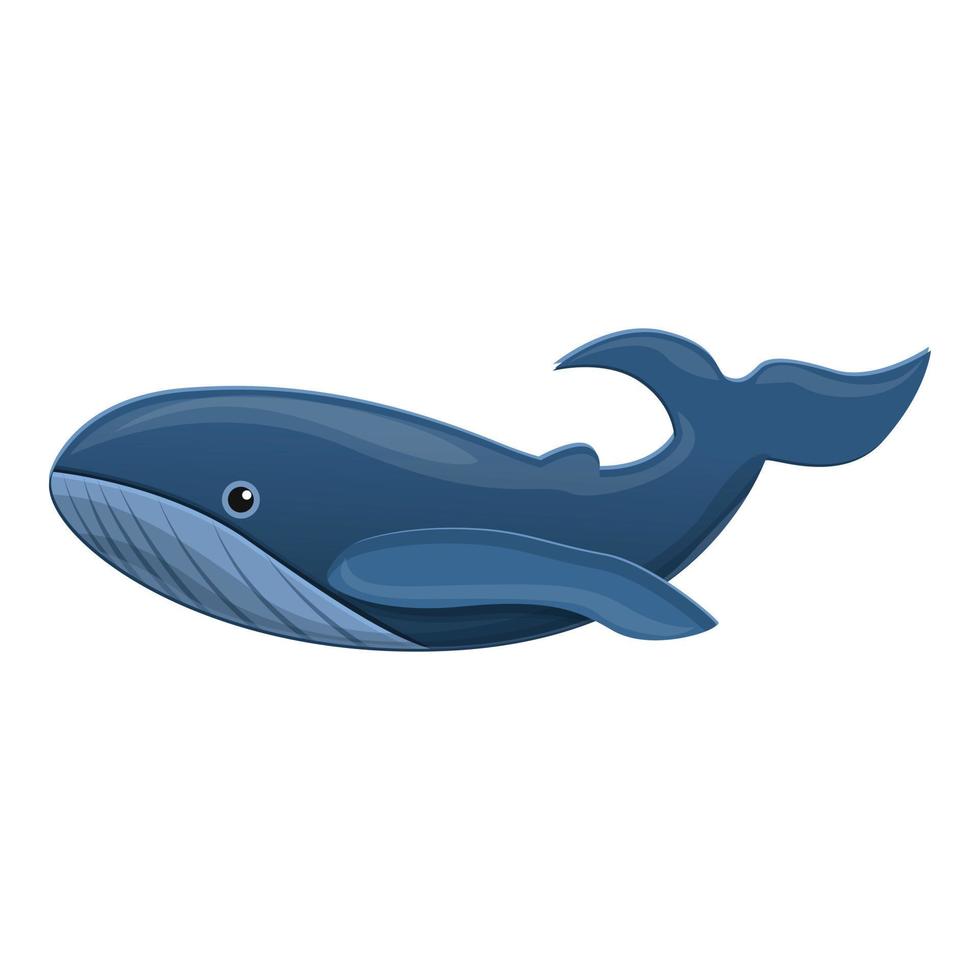 Whale icon, cartoon style vector