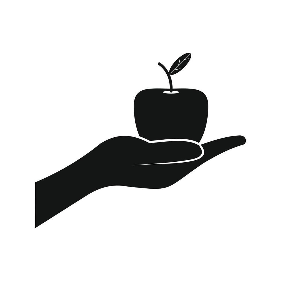 A hand giving apple icon vector