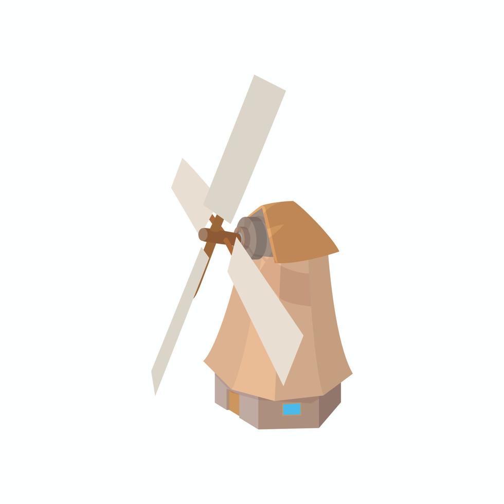 Windmill icon, cartoon style vector
