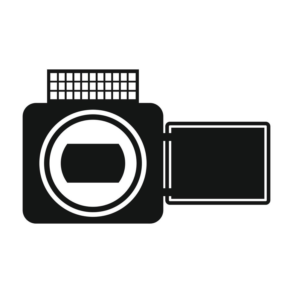 cámara de video icono simple negro vector