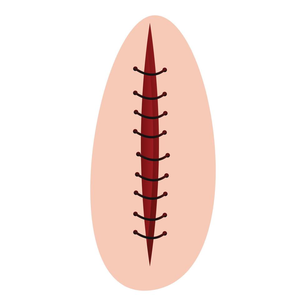 Recovery suture icon, cartoon style vector