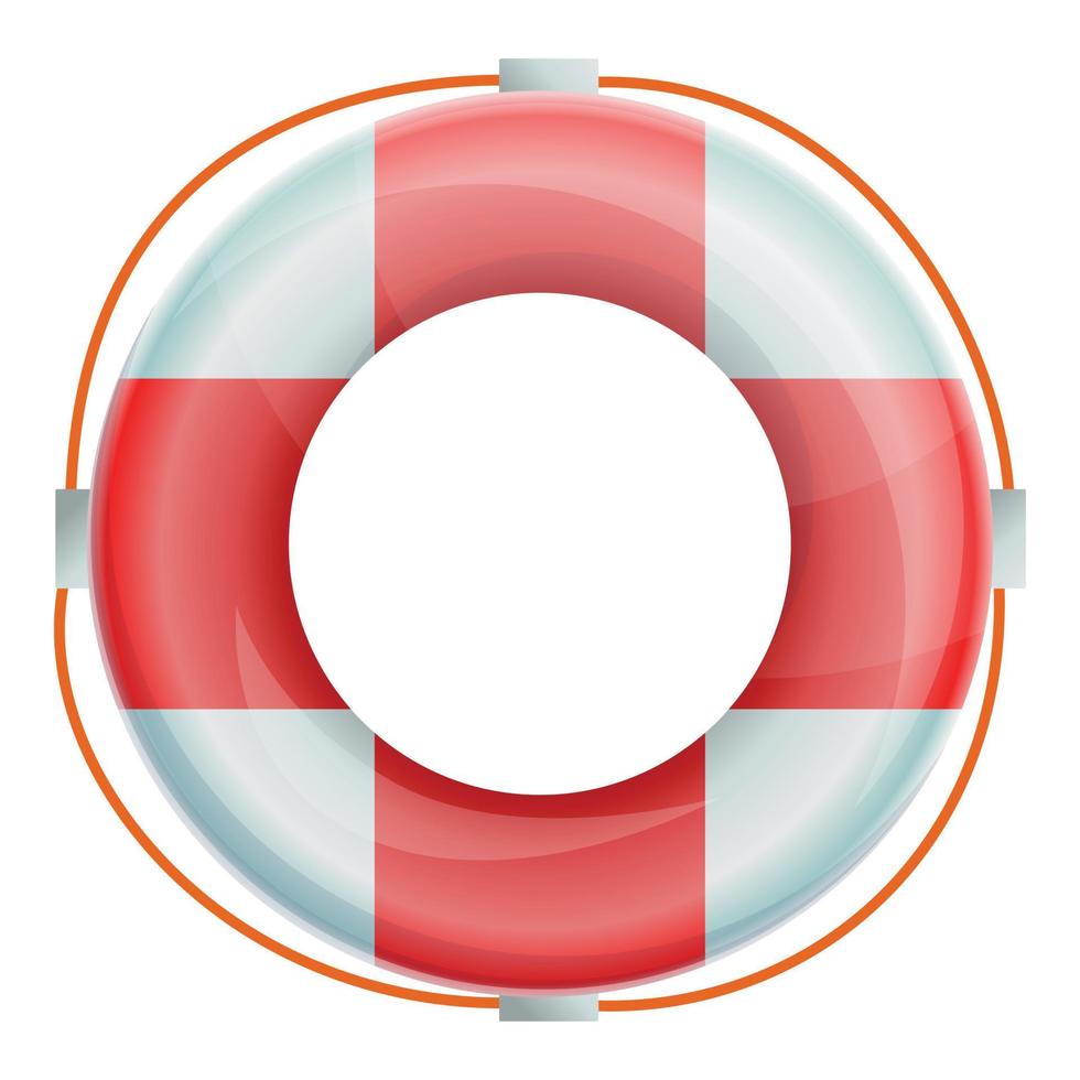 Life buoy icon, cartoon style vector