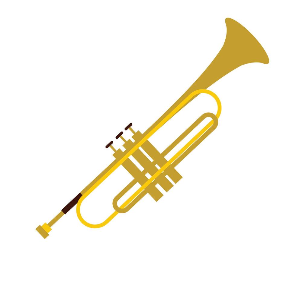 trompeta simple icono plano vector