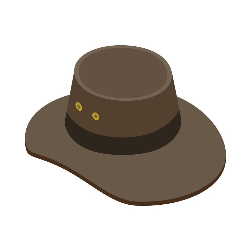 icono de sombrero de vaquero, estilo 3d isométrico vector