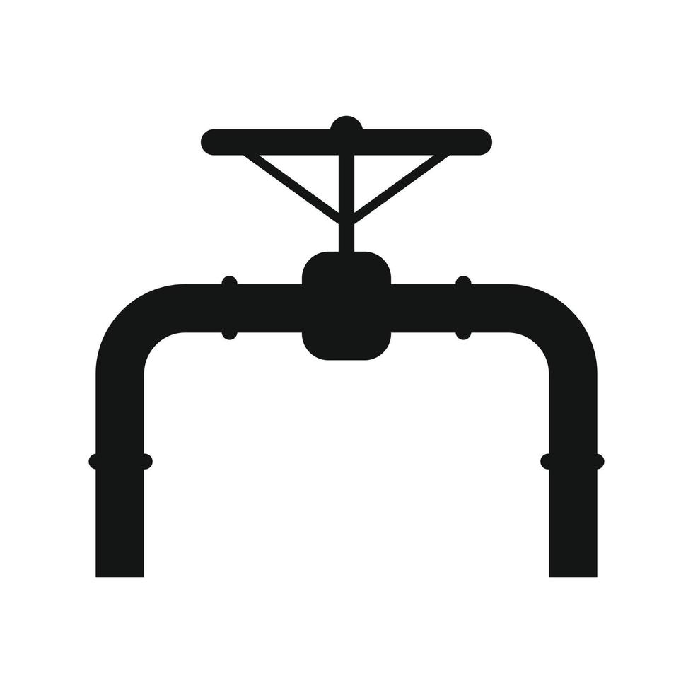 Pipeline with valve and handwheel icon vector