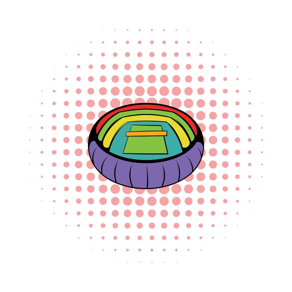 Tennis stadium icon, comics style vector