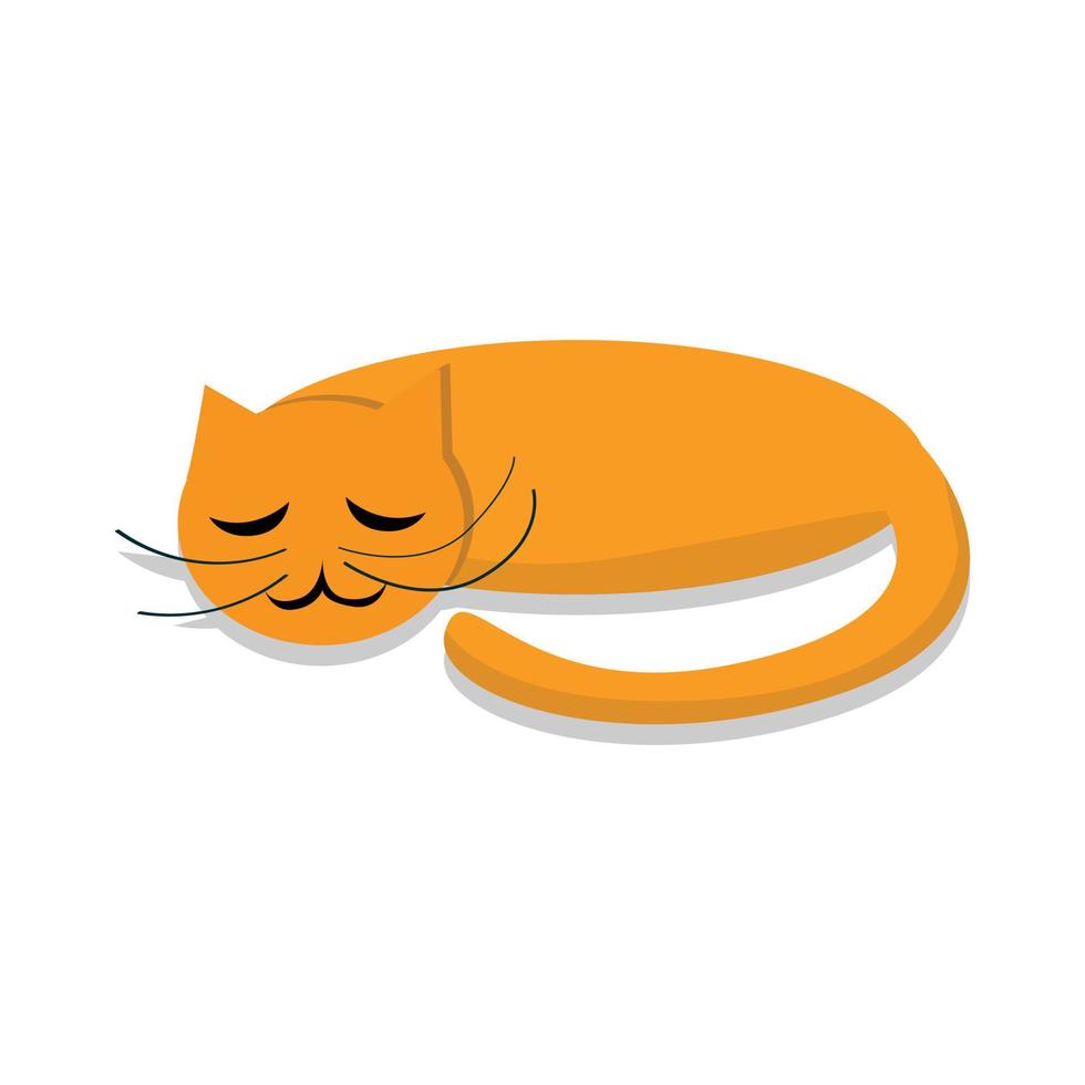 Sleeping cat icon, cartoon style vector