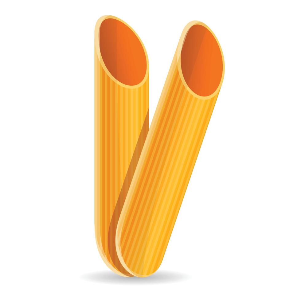 icono de pasta penne, estilo de dibujos animados vector