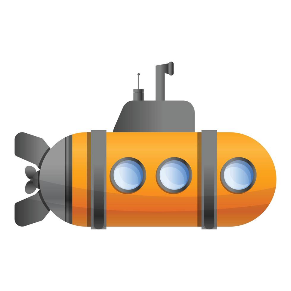 icono de submarino periscopio, estilo de dibujos animados vector