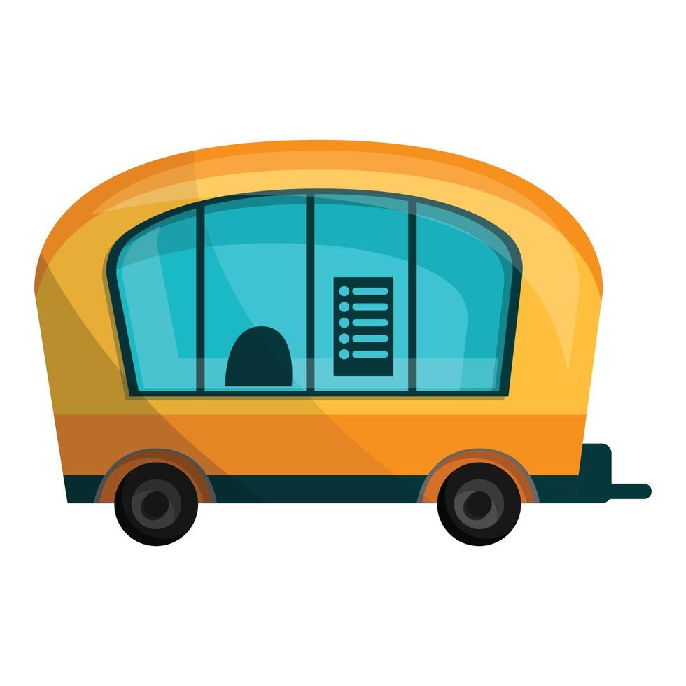City info truck icon, cartoon style vector
