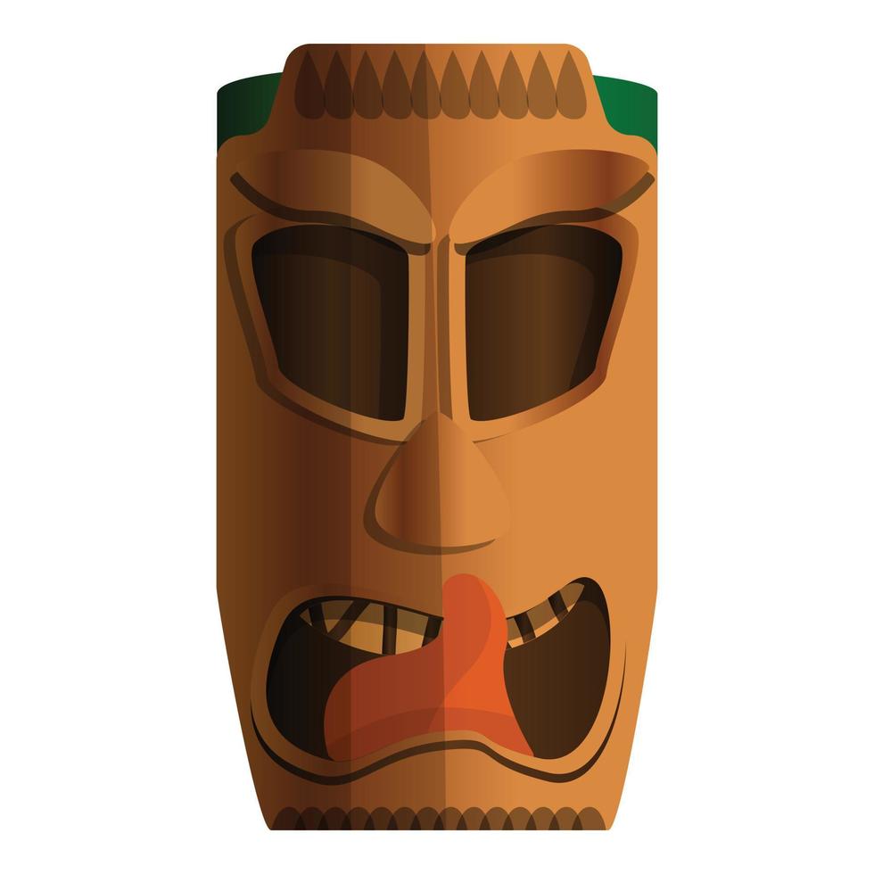 Aztec idol icon, cartoon style vector