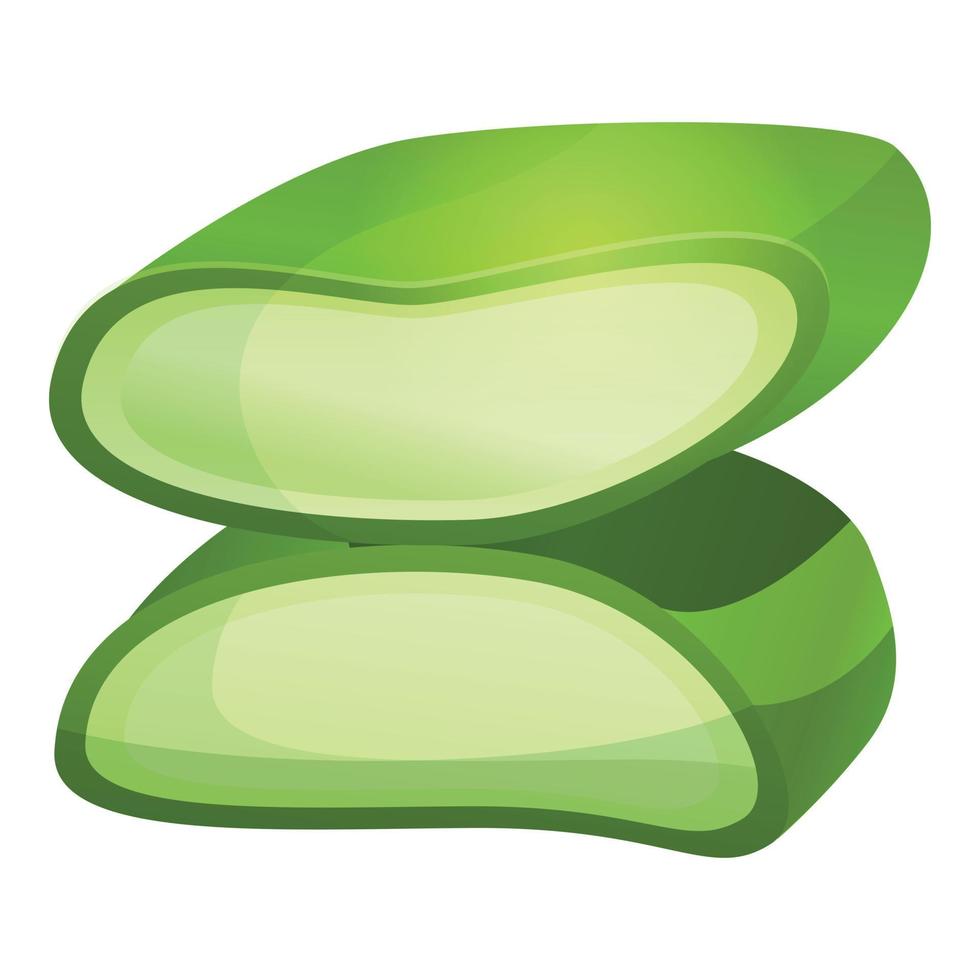 Cutted aloe vera icon, cartoon style vector