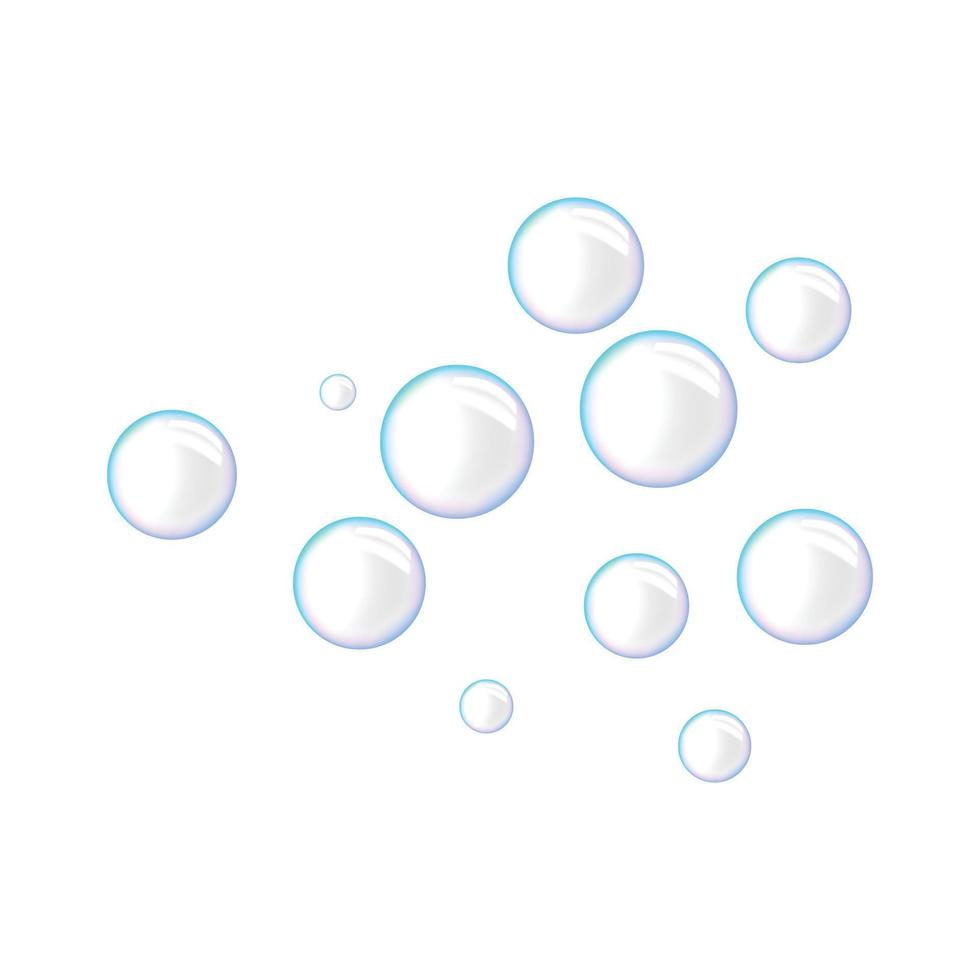 Detergent bubbles icon, realistic style vector