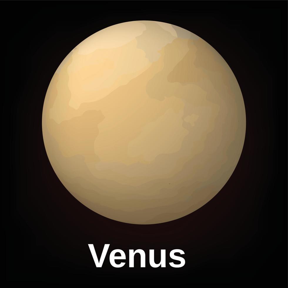 Venus planet icon, realistic style vector