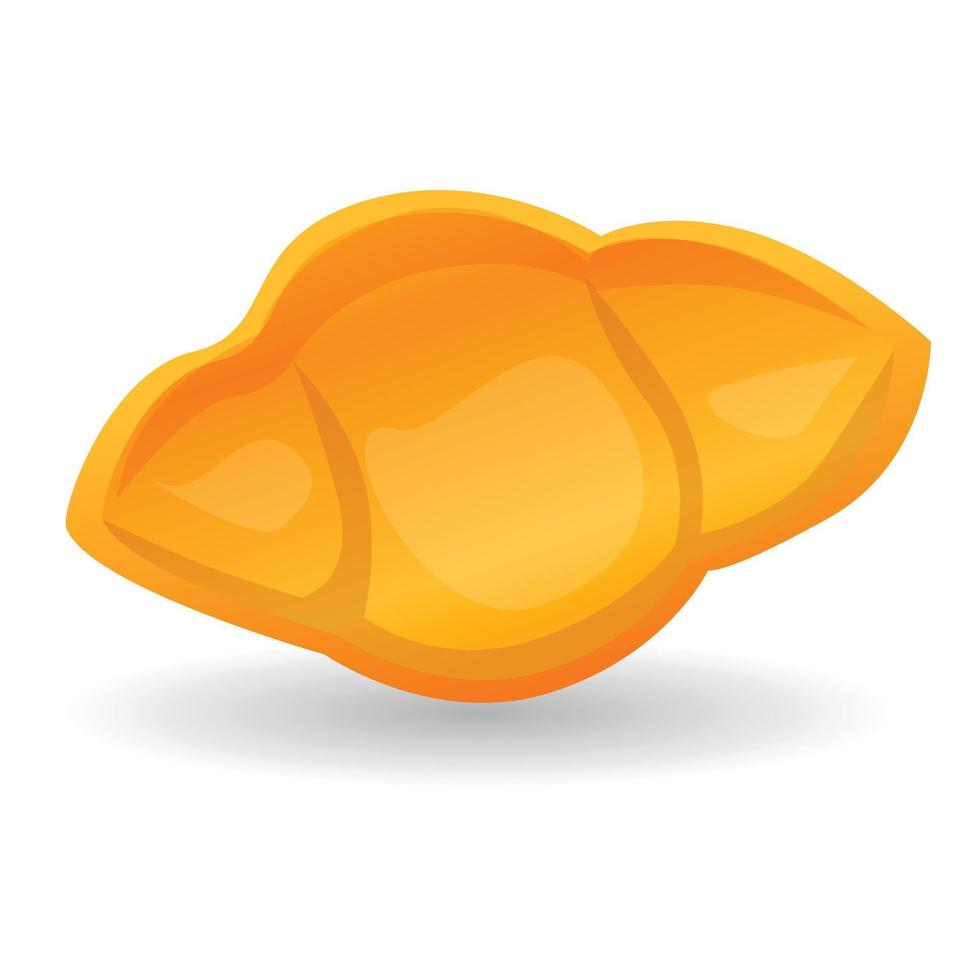 Shell pasta icon, cartoon style vector