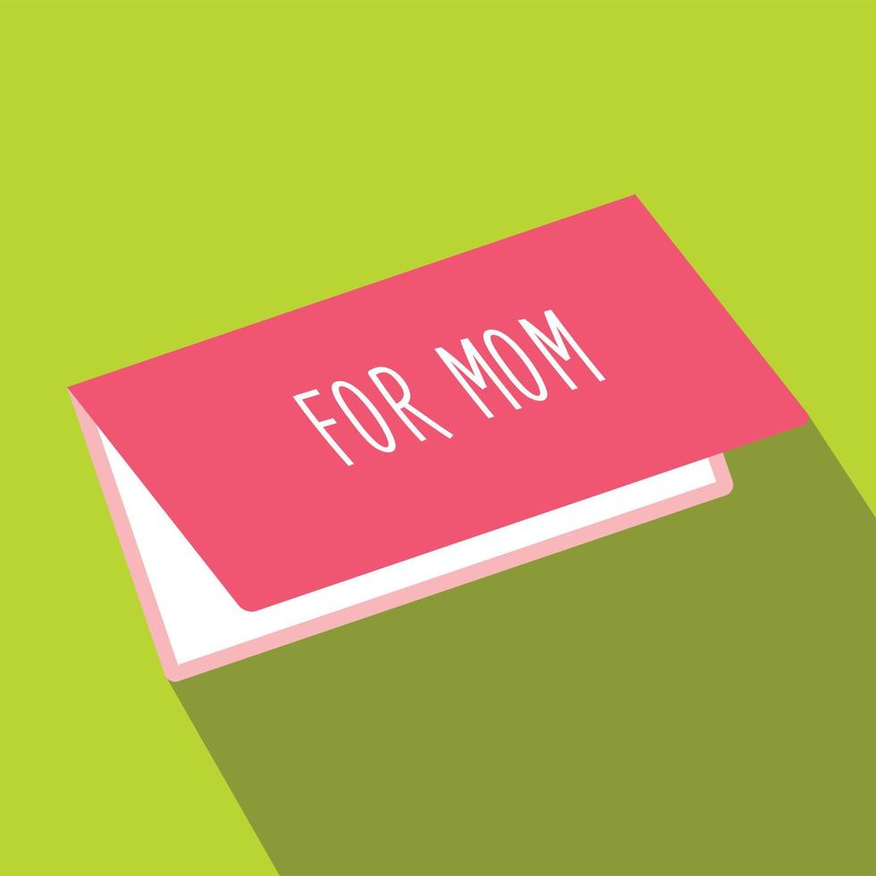 Greeting card for Mom flat icon vector