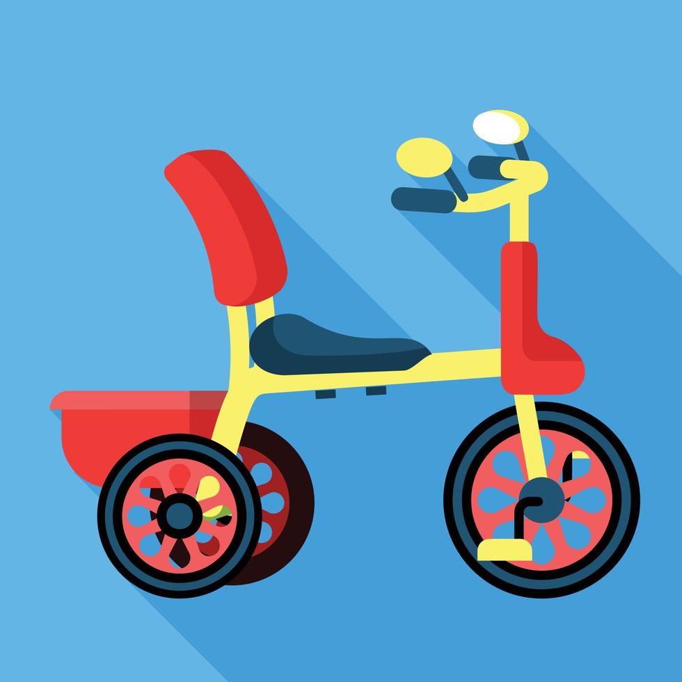 Pedal tricycle icon, flat style vector