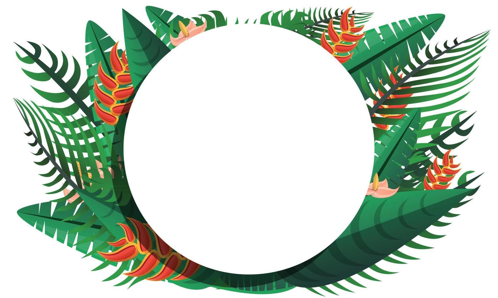 Paradise tropical rainforest concept banner, cartoon style vector