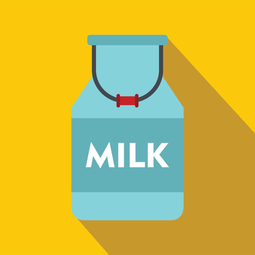 Milk can icon, flat style vector