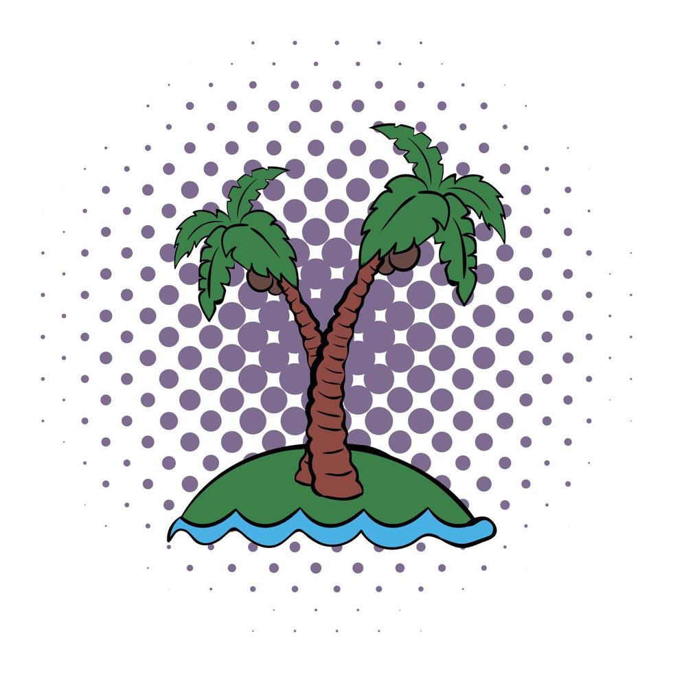 Palm tree comics icon vector