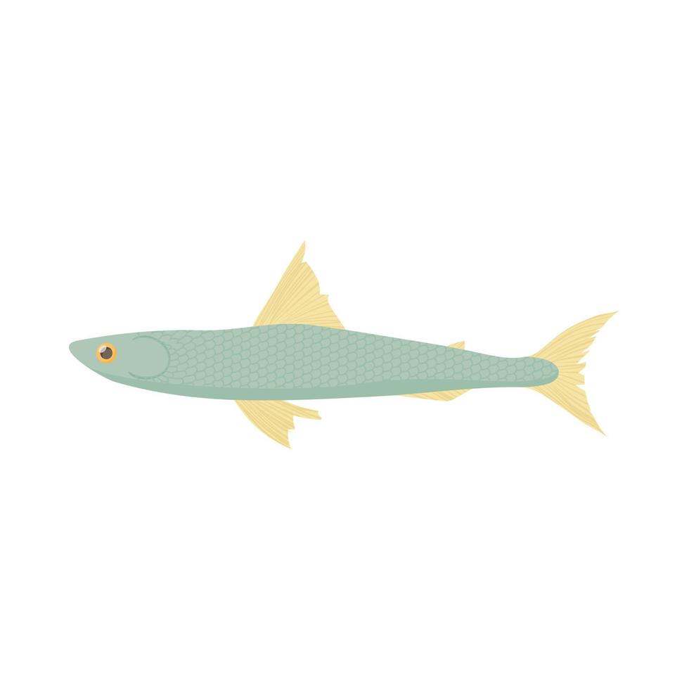 Smelt icon, cartoon style vector