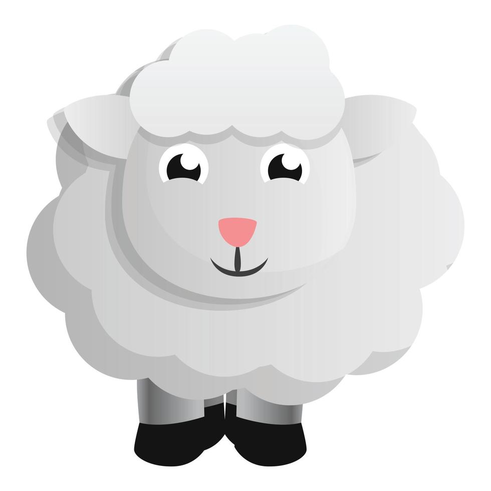 icono de ovejas de granja, estilo de dibujos animados vector