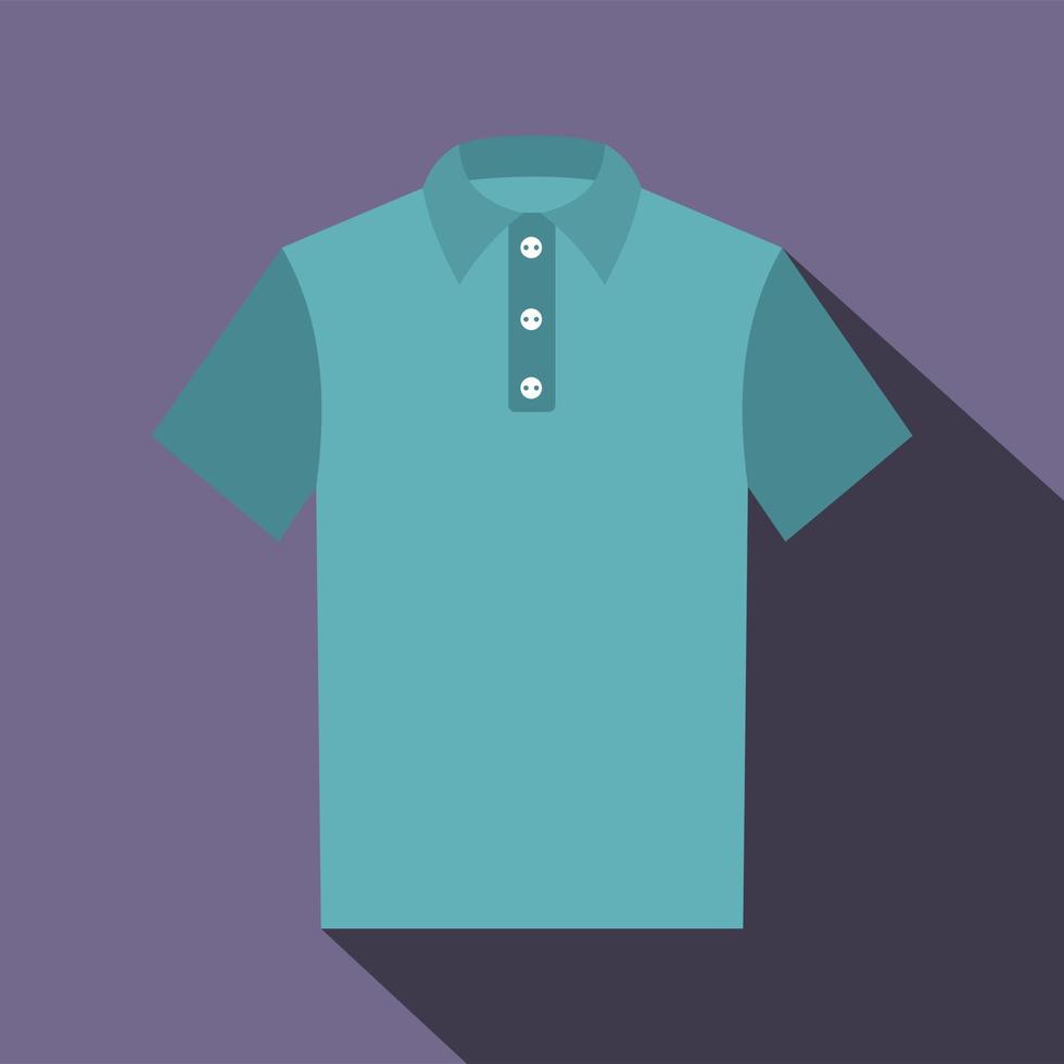 Blue polo shirt icon, flat style vector