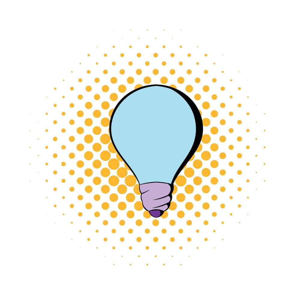 Light bulb icon in comics style vector