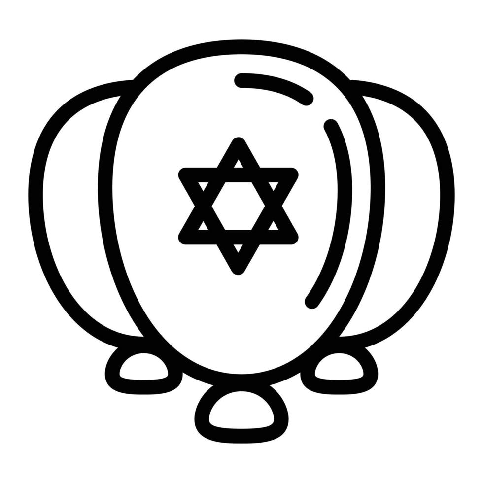 icono de globos judíos, estilo de esquema vector