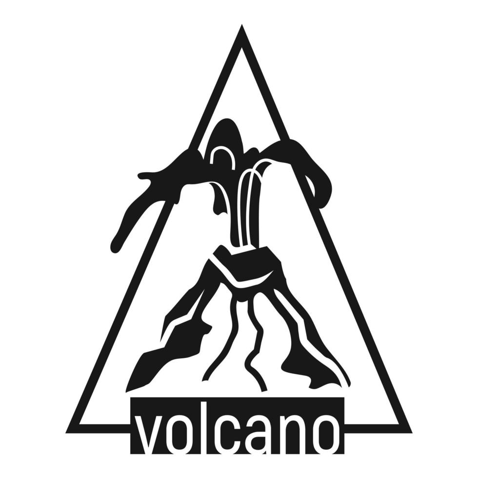 Volcano logo, simple style vector