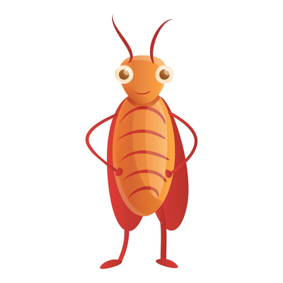 Cute cockroach icon, cartoon style vector