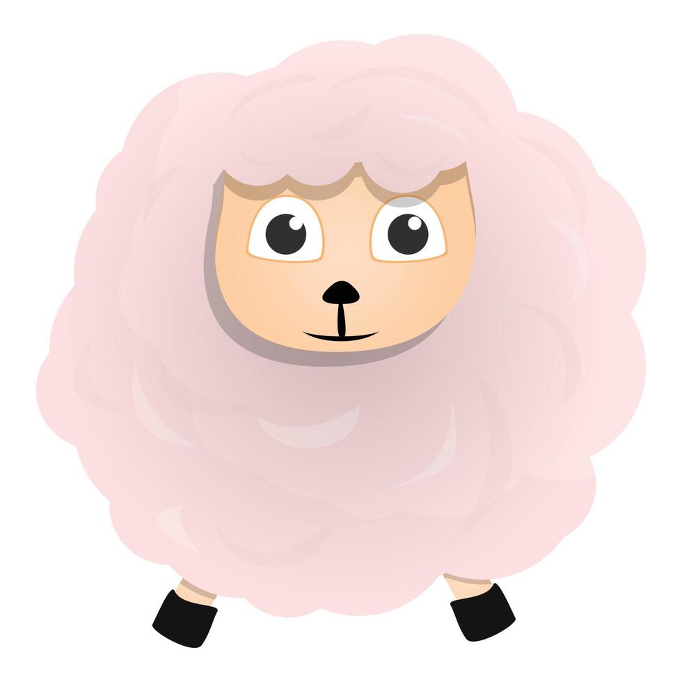 White sheep icon, cartoon style vector