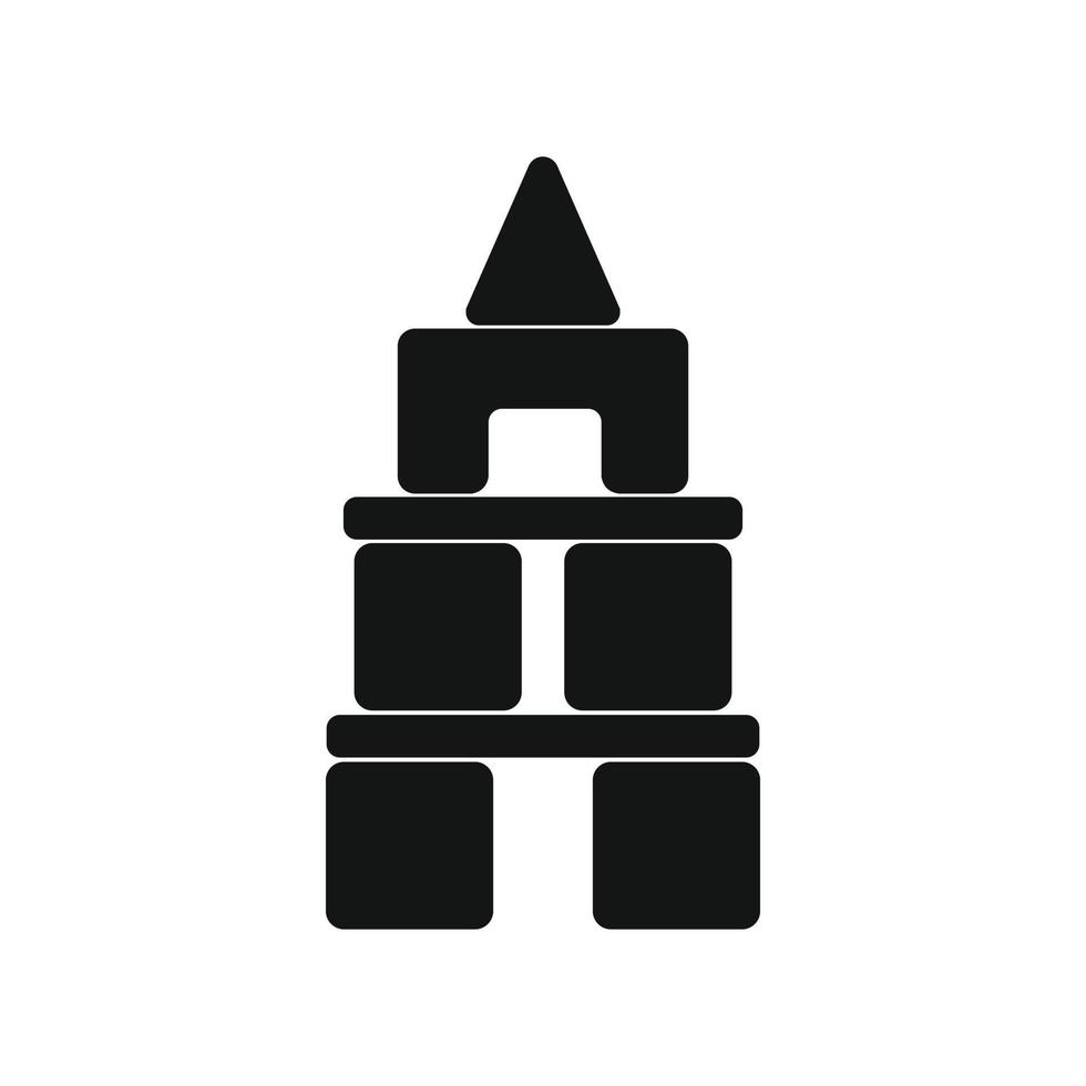Children blocks black simple icon vector