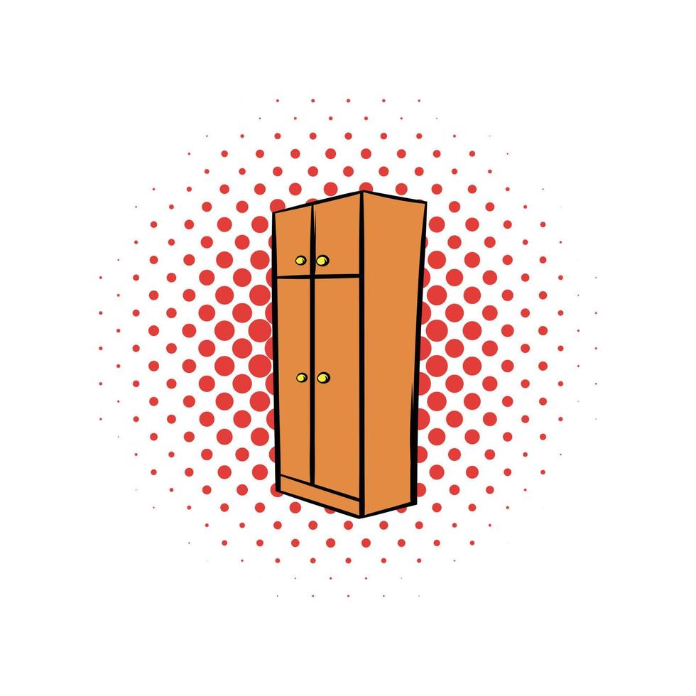 Brown wardrobe comics icon vector