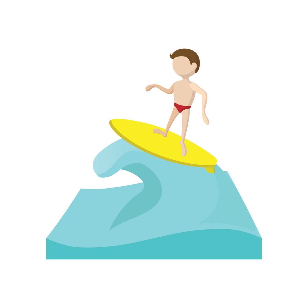 icono de dibujos animados de surf vector