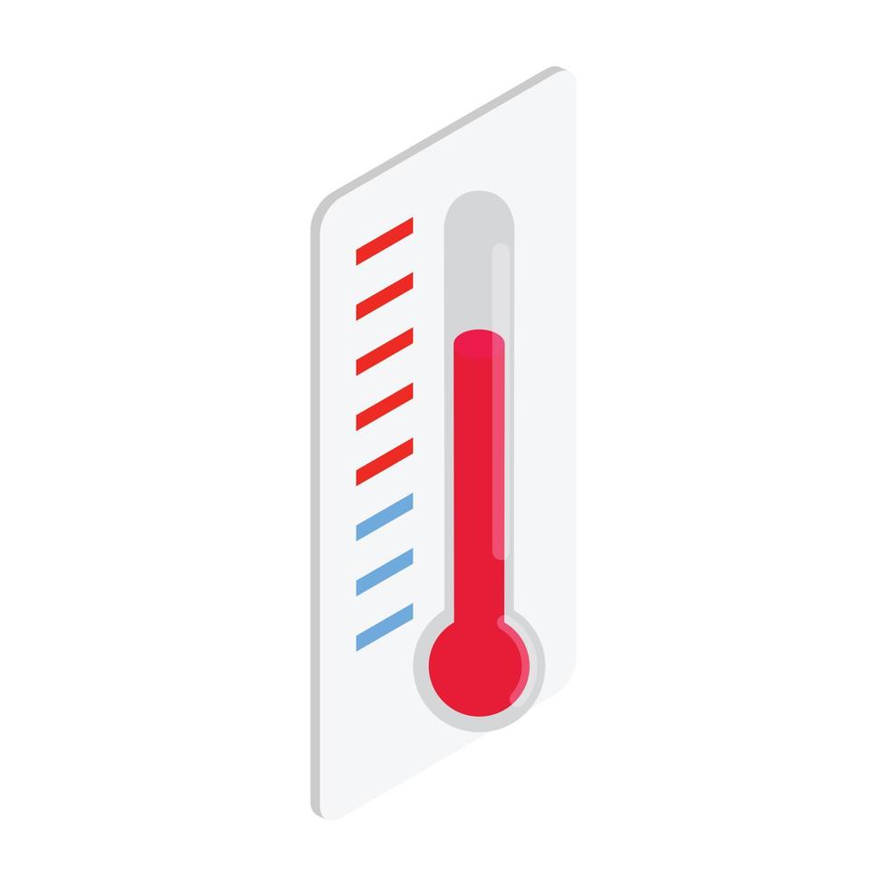 Thermometer icon, isometric 3d style vector