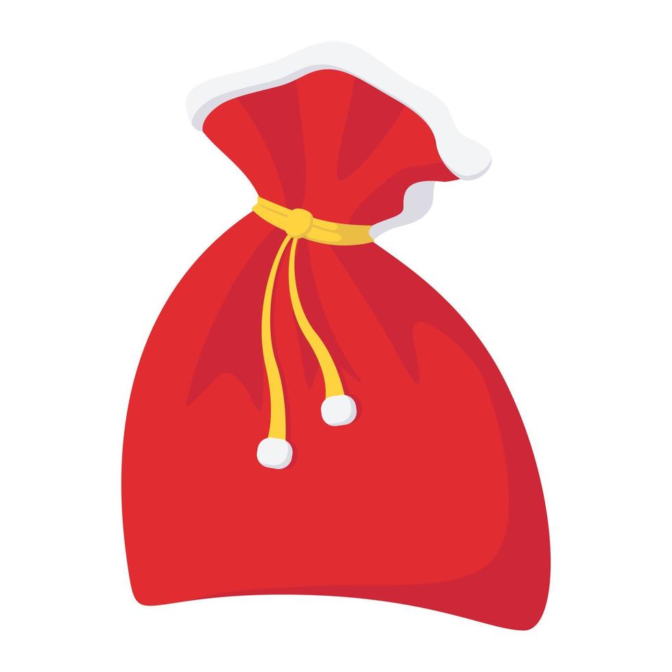 icono de dibujos animados de saco de navidad vector