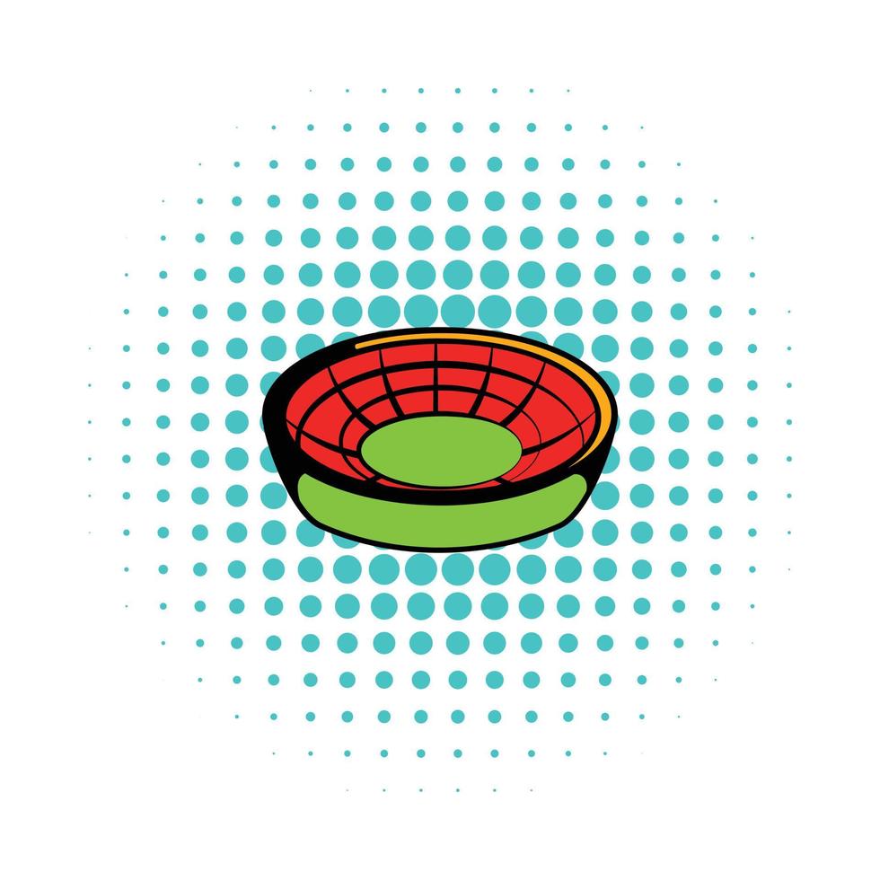 Round stadium icon, comics style vector
