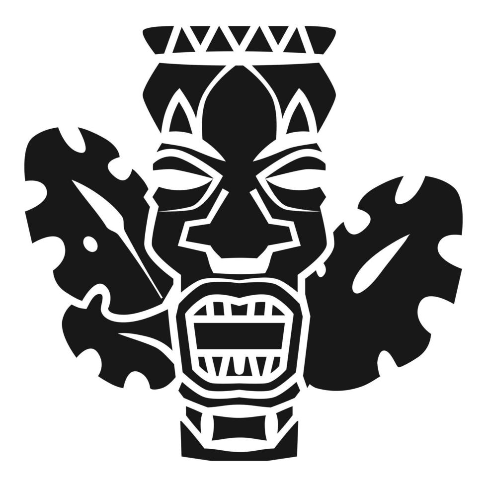 icono de ídolo africano, estilo simple vector