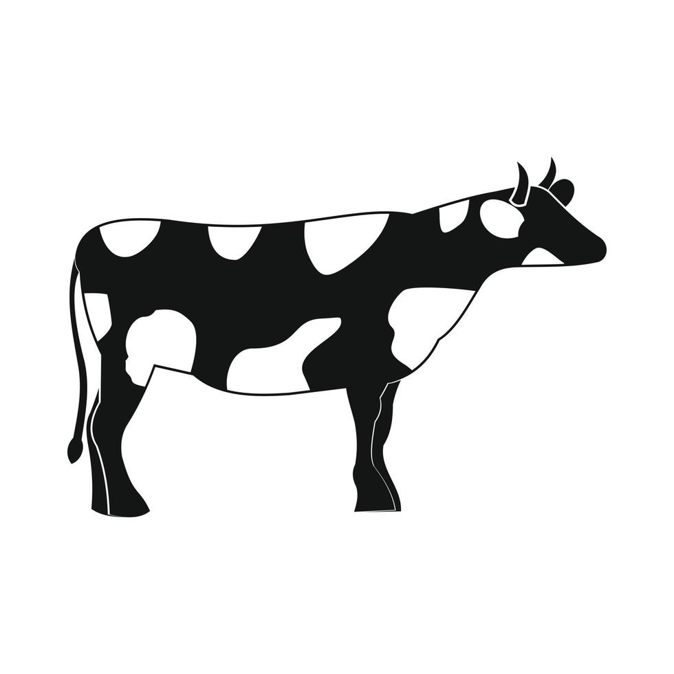 icono de vaca manchada, estilo simple vector