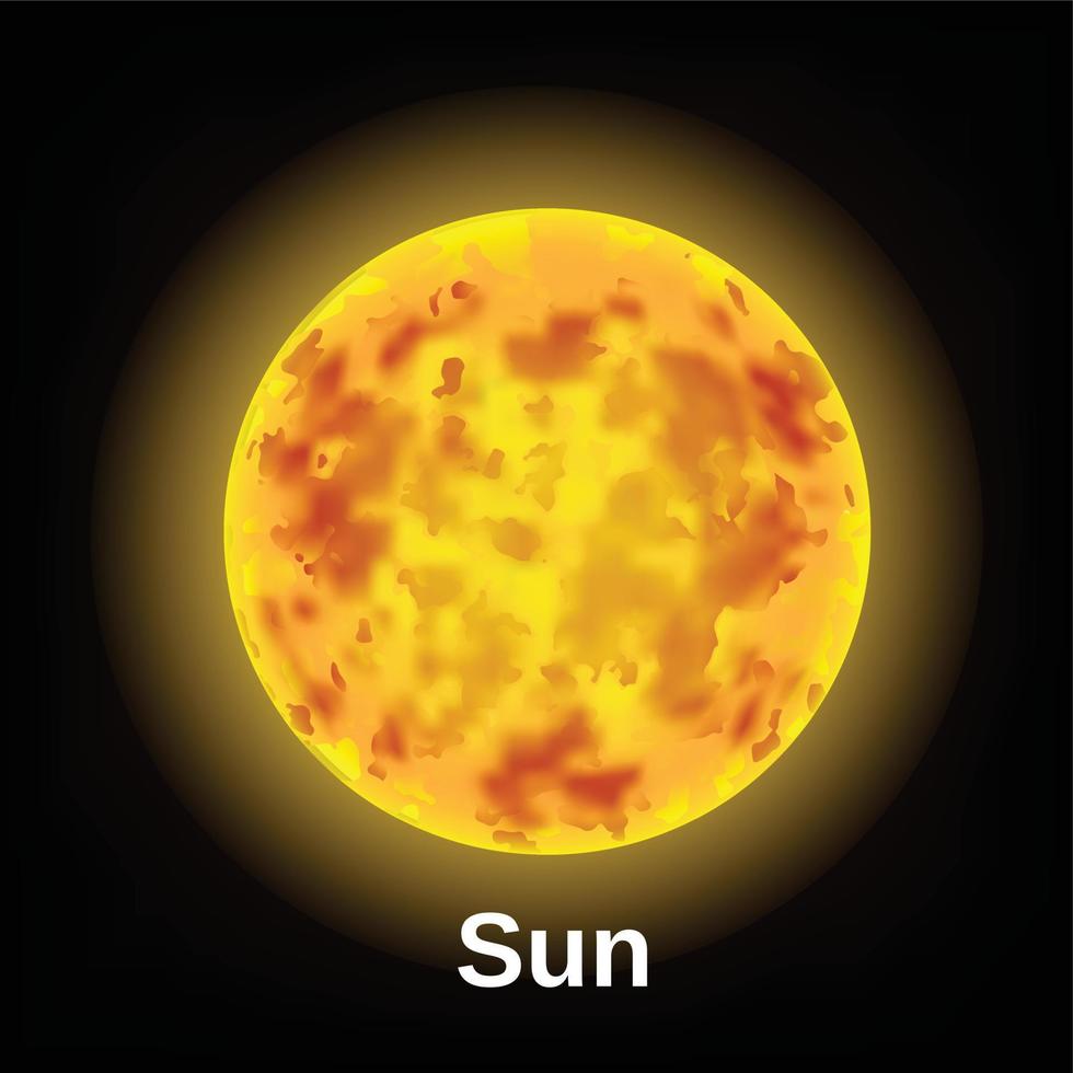 Space sun icon, realistic style vector