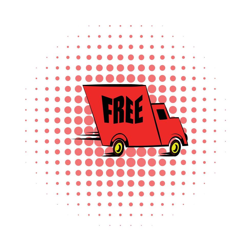 Truck comics icon vector